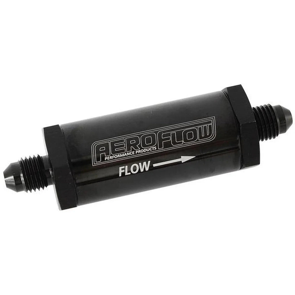 Aeroflow AF607-04BLK -4AN Inline Fuel & Oil Filter Black 30 Micron Washable