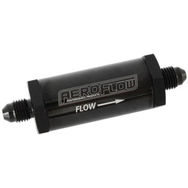 Aeroflow AF607-04BLK -4AN Inline Fuel & Oil Filter Black 30 Micron Washable