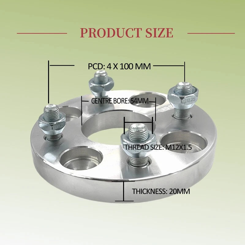 2pcs Wheel Spacers 4x100 20mm Hubcentric fits Toyota Corolla 87-07 Yaris MR2