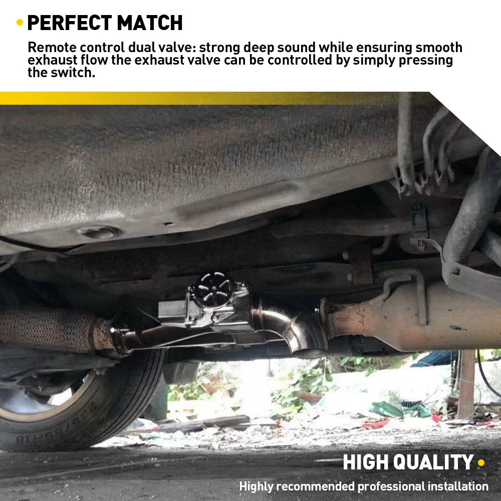 3" Electric Exhaust Valve Kit Downpipe Cut Off with Controller Remote Wire Key