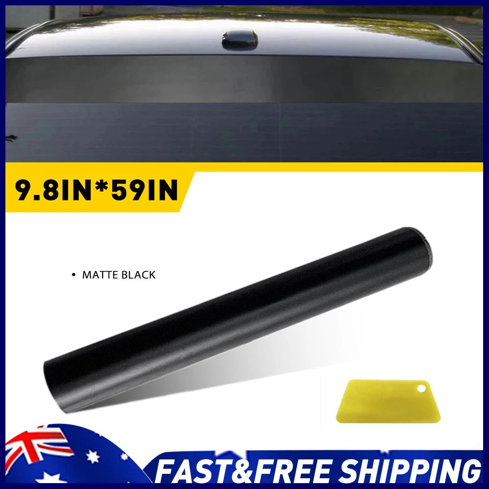 Matte black windshield sun strip eyebrow banner tint film, 20cm x 150cm