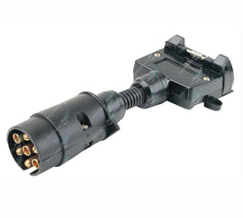 7 Pin Large Round to 7 Pin Flat Trailer Connector Adaptor Plug ADA7LP7FS