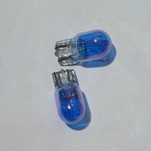 2pc T20 Bluish Silver Coating HID Style Globe Blub White 6000K 7443 12V 21W/5W
