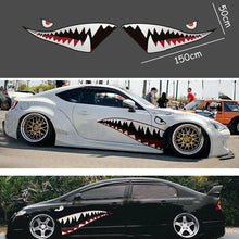 Load image into Gallery viewer, Car 59'' Full Size Red Grey Shark Mouth Tooth Teeth Reflective Sticker Vinyl ST