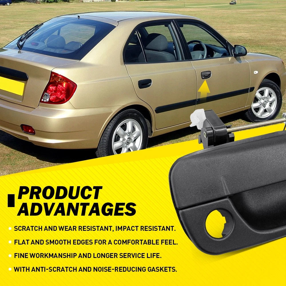 Pair FRONT LH RH OUTER Door Handle Suitable for Hyundai Accent LC 00-06 Black