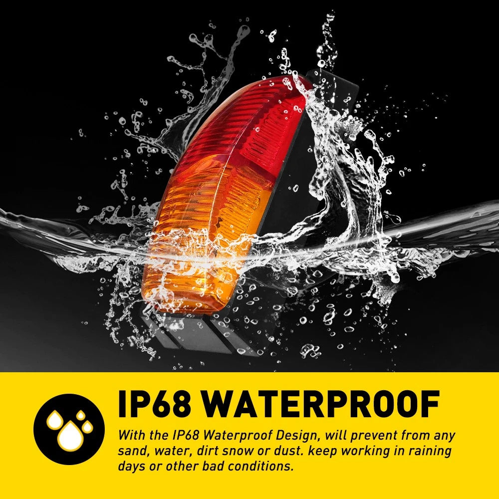 12x Red Amber LED Side Marker Clearance Lights 12-24V IP68