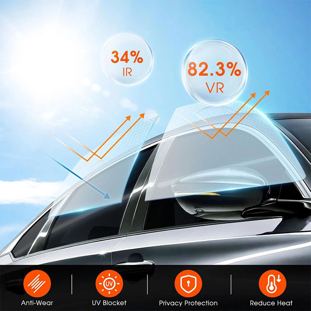 Ceramic Window Tint for Cars: 5%, 15%, 20%, 30%, 35%, 50% Black Silver 50CM 3M