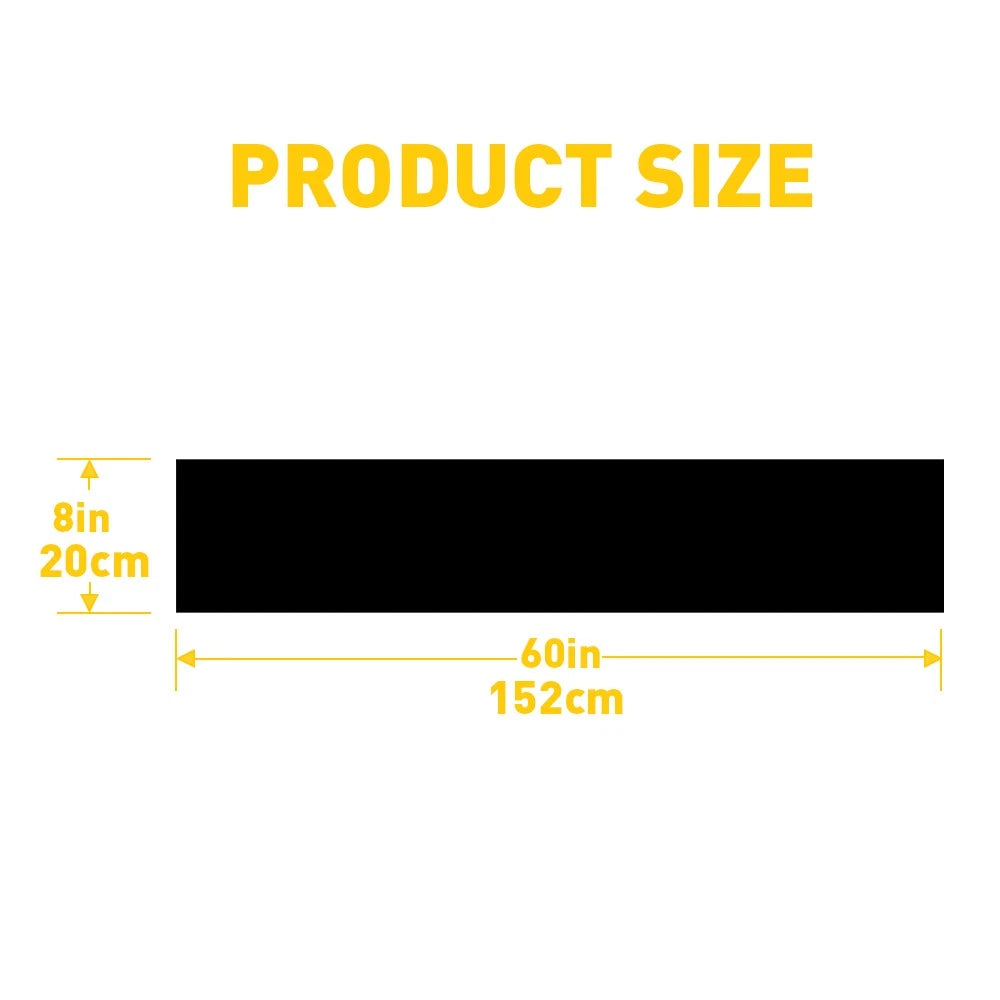 Black universal windshield sun visor strip decal 150x20cm installed on car
