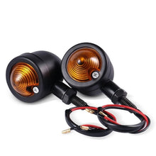 Load image into Gallery viewer, 4 Black Motorcycle Turn Signal Light Indicator Lamp For Harley Chopper Bobber ST