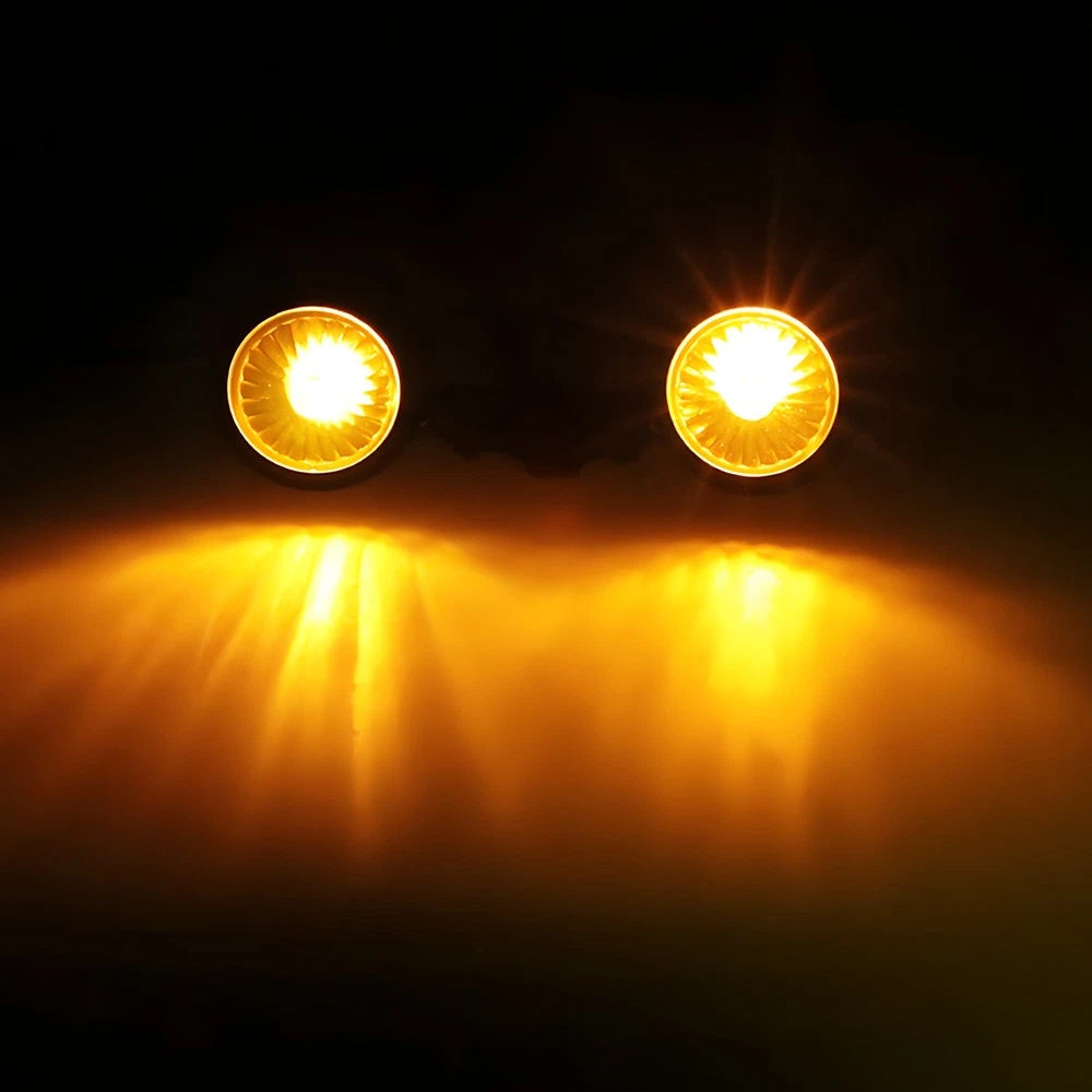 4X Vintage Motorcycle Indicators Amber Turn Signal Light Blinker Bullet Lamp 12V