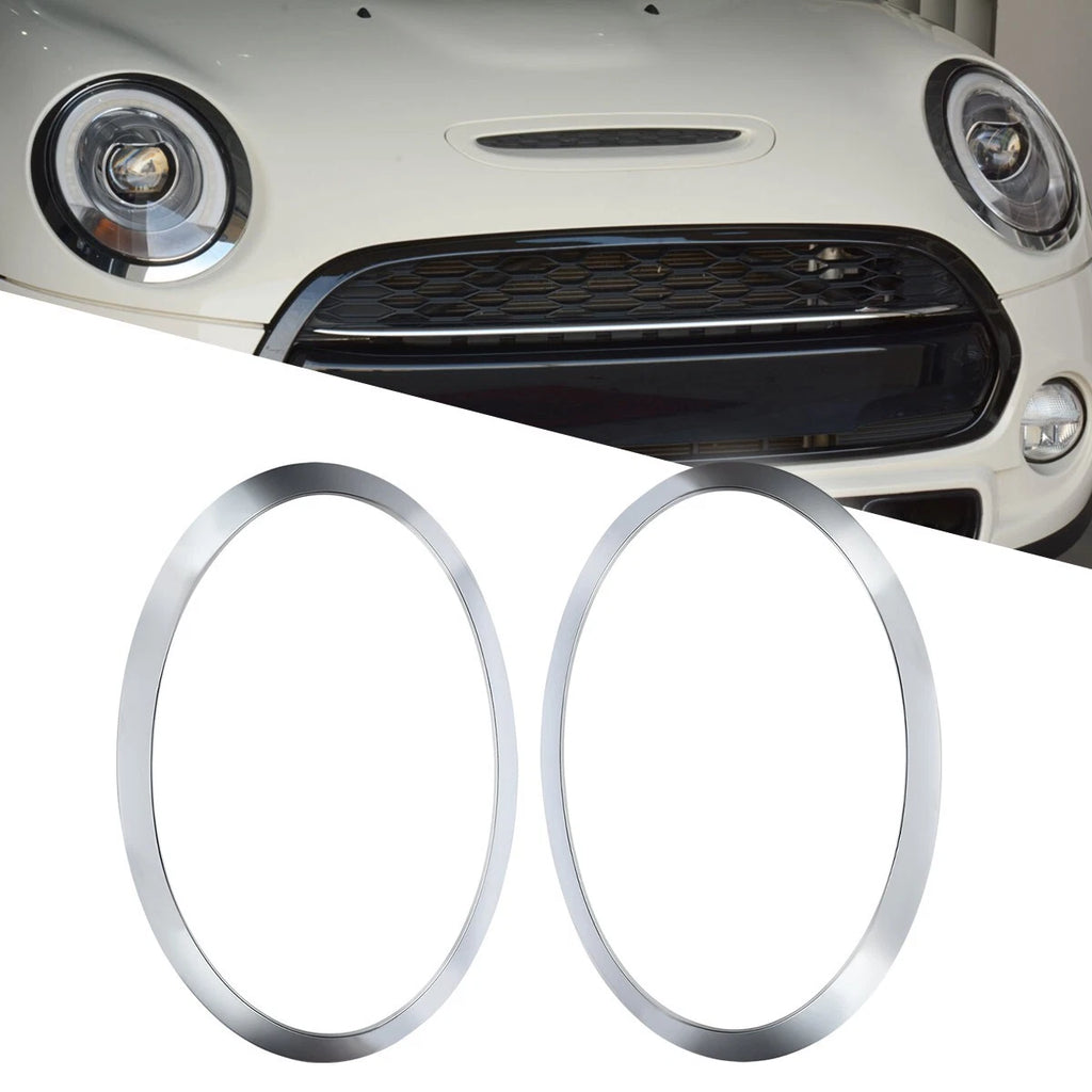Left+Right Headlight Trim Ring Cover For BMW For Mini Cooper F55 F56 F57 14-21 S