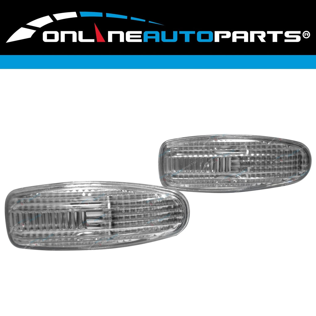 Set of 2 Clear Guard Side Indicator Blinker Repeater Lamps