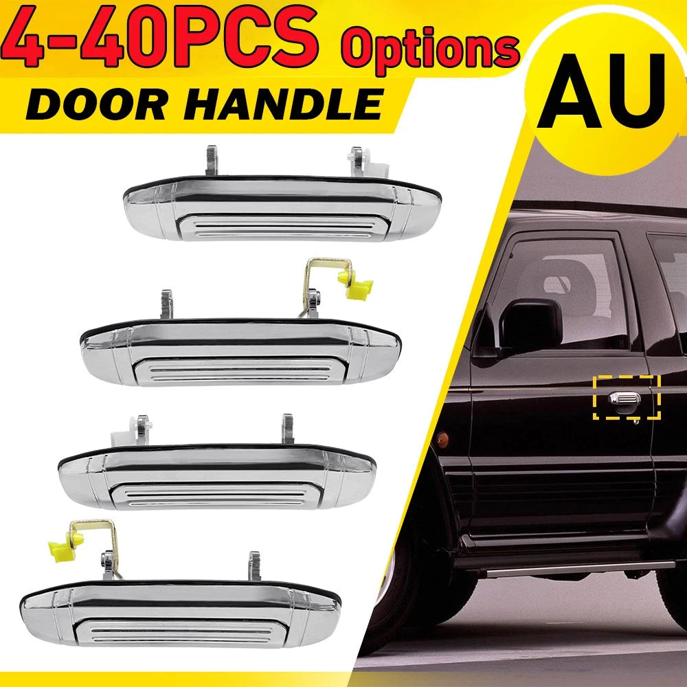 4-40X CHROME Set 4 Pcs Outer Door Handle CLIP For Mitsubishi Pajero NH NK 91~00
