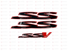 Load image into Gallery viewer, Red Gloss Black SS SSV Set Badge Emblem Holden Commodore VE VF SS 3PCS