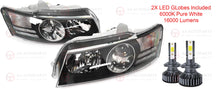 Load image into Gallery viewer, Projector Black Headlights Pair + LED Globes Holden Commodore VZ SS Calais HSV