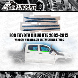 4pcs Black Outer Window Belt Mould Suits TOYOTA HILUX Double Cab SR5 2005-2015