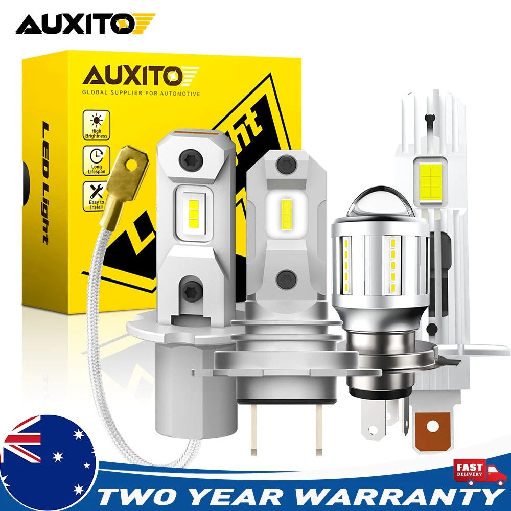 AUXITO 2x H4 H7 H3 LED Headlight Globes Kit Hi/Low Beam Brighter White Plug&Play