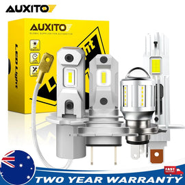AUXITO 2x H4 H7 H3 LED Headlight Globes Kit Hi/Low Beam Brighter White Plug&Play