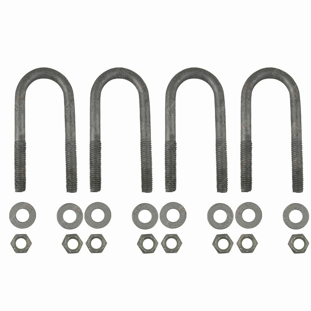 4 x U Bolts 39mm Round x 5" Galvanised Boat Trailer Spring Washers Nuts