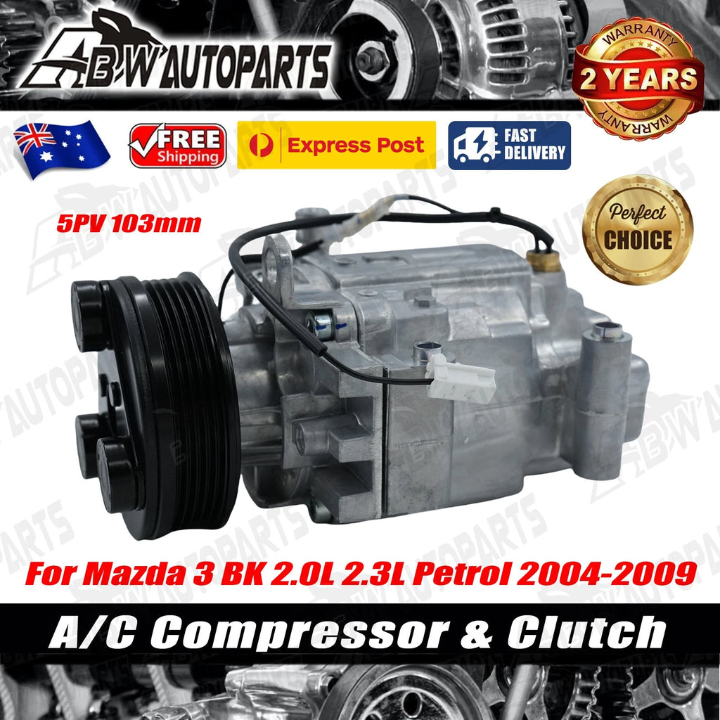 Air Con A/C AC Compressor for Mazda Mazda3 BK 2.3L Petrol L3-VE 07/2006-03/2009
