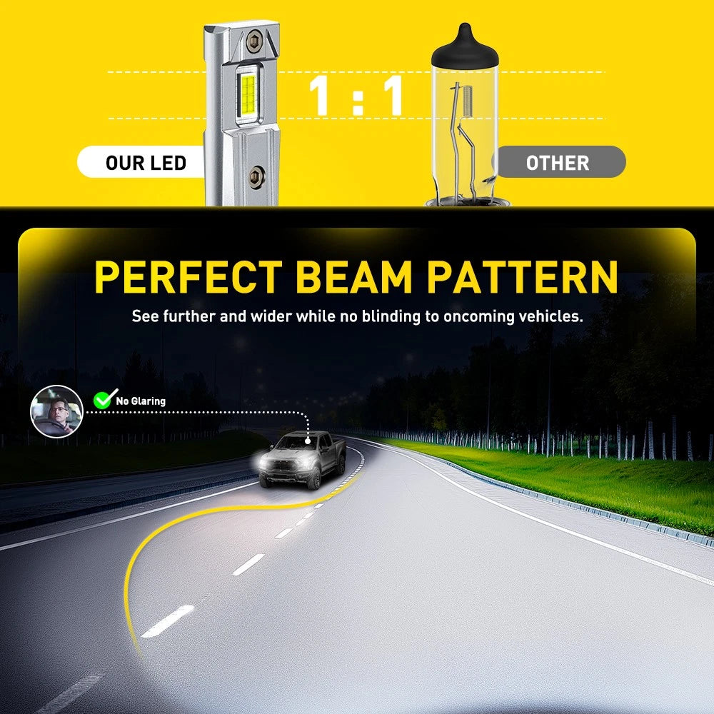 AUXITO 8x H11 LED Headlight Globe Bulbs Kit Hi LOW Beam 28000LM Bright White A