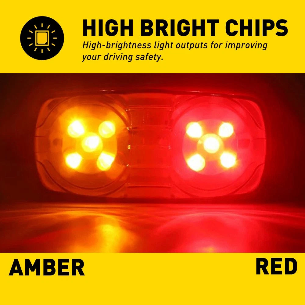 16x AMBER RED LED CLEARANCE LIGHTS SIDE MARKER LAMP TRAILER TRUCK UTE 24V IP67 Z