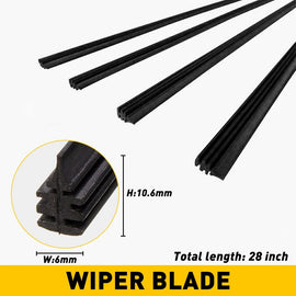 4x Auto Car Bus Windshield Frameless Rubber Refill Wiper 28