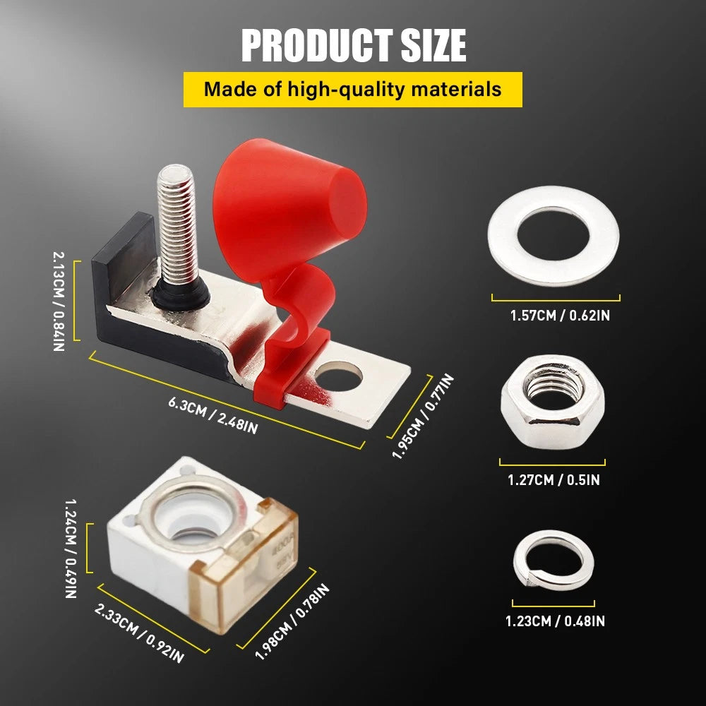 with Single Stud 5/16"(M8) Terminal Mount MRBF Marine Rated Block Fuse Kit 250A