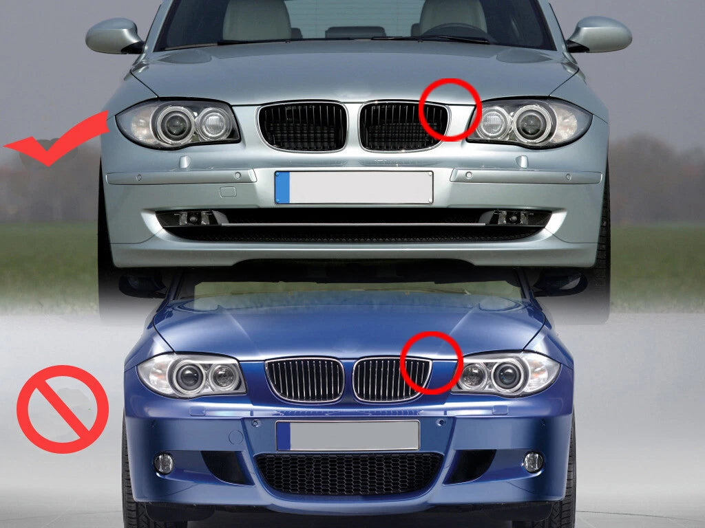Gloss Black Kidney Front Grille Grill For BMW 1 Series E81 E87 E82 E88 2008-2013