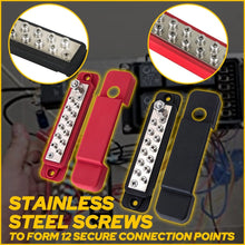 Load image into Gallery viewer, 12 Gang 180A Power Distribution Block Bus Bar Terminal Post Stud 12V Red Black