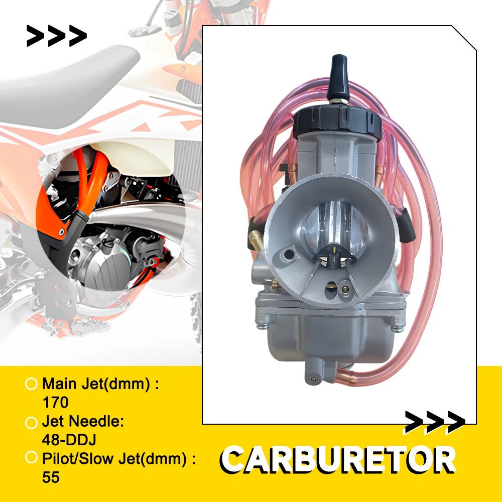 38mm silver performance carburetor for Honda TRX250R CR250 Yamaha YZ250 and KTM models