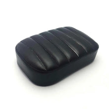 Load image into Gallery viewer, Black rectangular motorcycle pillion seat pad with 8 suction cups for Harley-style choppers