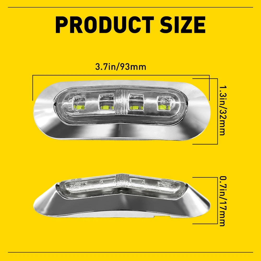 10-100X LED Clearance Lights Side Marker White Lamp Trailer Caravan Universal A2