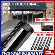 Load image into Gallery viewer, 5/15/25/35% Window Tint Film VLT Black Roll Car Home House 75cmX3m Tinting Tools