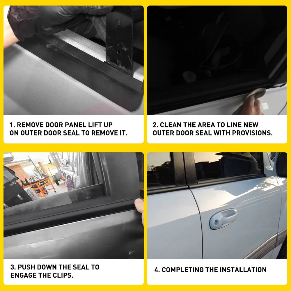 8X Weatherstrip Window Moulding Trim Black For Toyota LandCruiser 100 105 Series