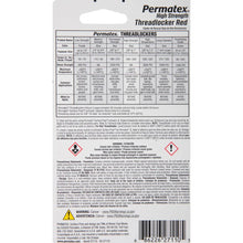 Load image into Gallery viewer, Permatex High Strength Threadlocker Red 10ml