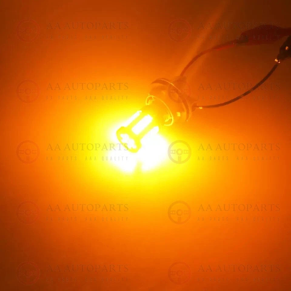 LED T10 W5W Amber Yellow Orange Projector Indicator Bulb Globes Pair 2PCS