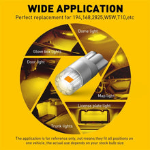 Load image into Gallery viewer, AUXITO T10 194 LED Amber Bulbs 12V Canbus Error Free (Pack of 2)