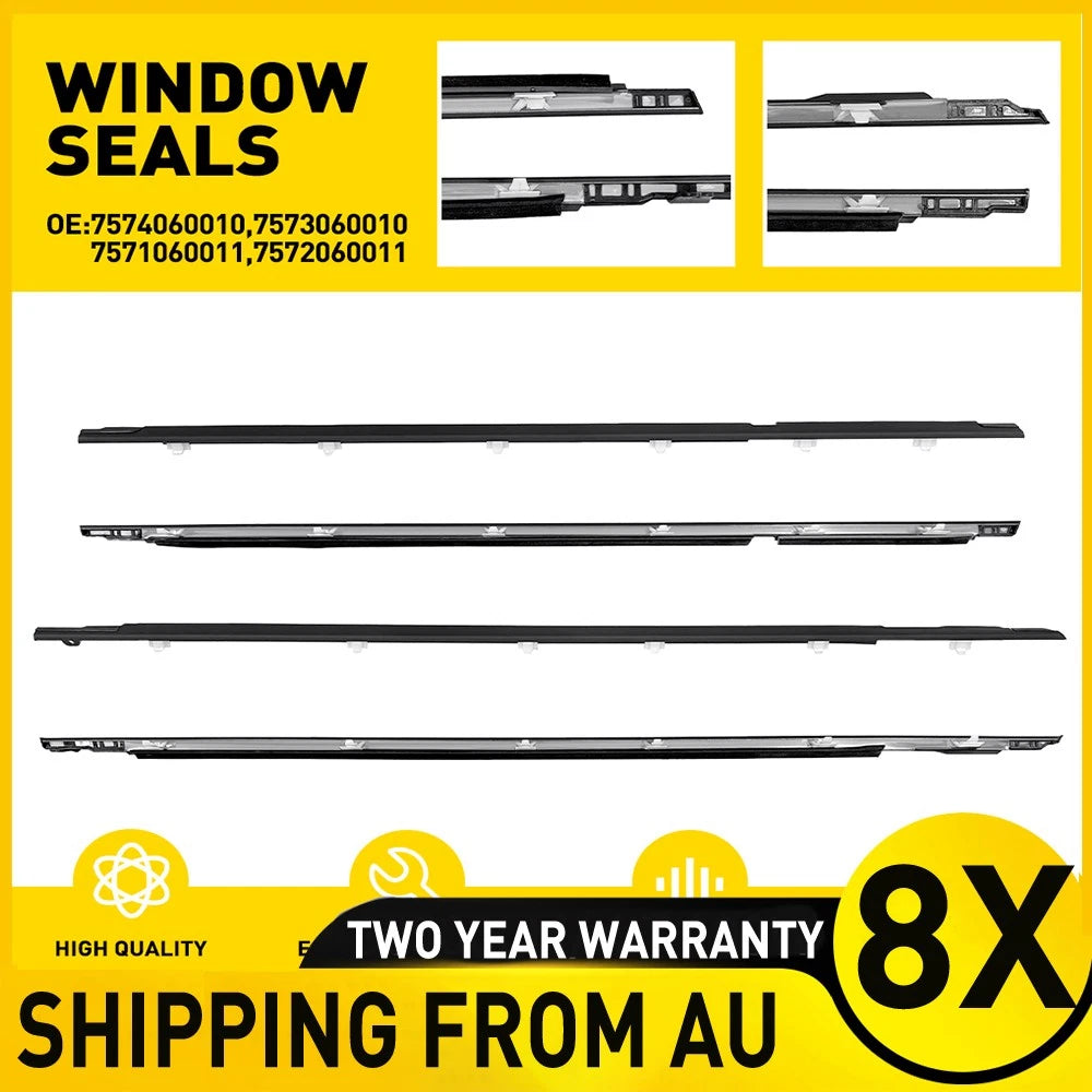 For Toyota LandCruiser 80 Series Door Weatherstrip Moulding BLACK All Doors 8x