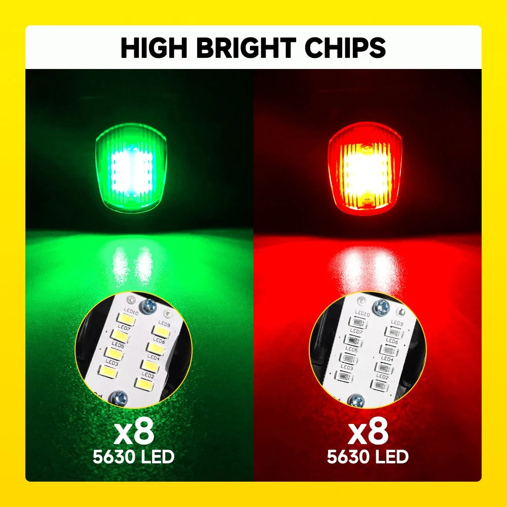 2x LED Navigation Lights Nav Lamp Mount Port Starboard Marine Yacht Boat A