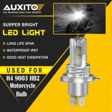 Load image into Gallery viewer, AUXITO 1X H4 Motorcycle LED Headlight White Hi/Low Bulbs 6000K Beam High Power