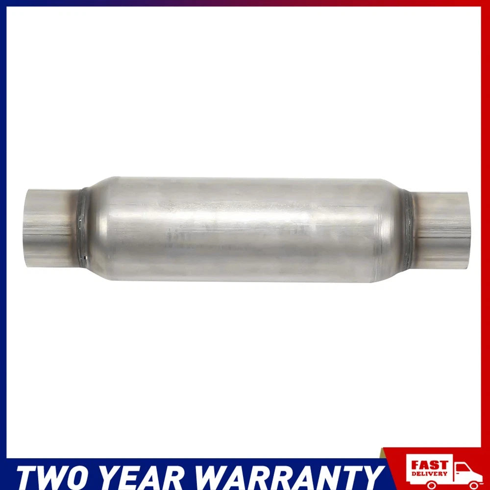 3 inch Exhaust Hotdog Resonator Muffler Glass Pack Stainless Steel 12" Long