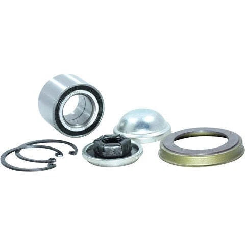 Rear wheel bearing kit with ABS ring, circlips, dust cap and nut for Mazda 2, Fiesta, Focus
