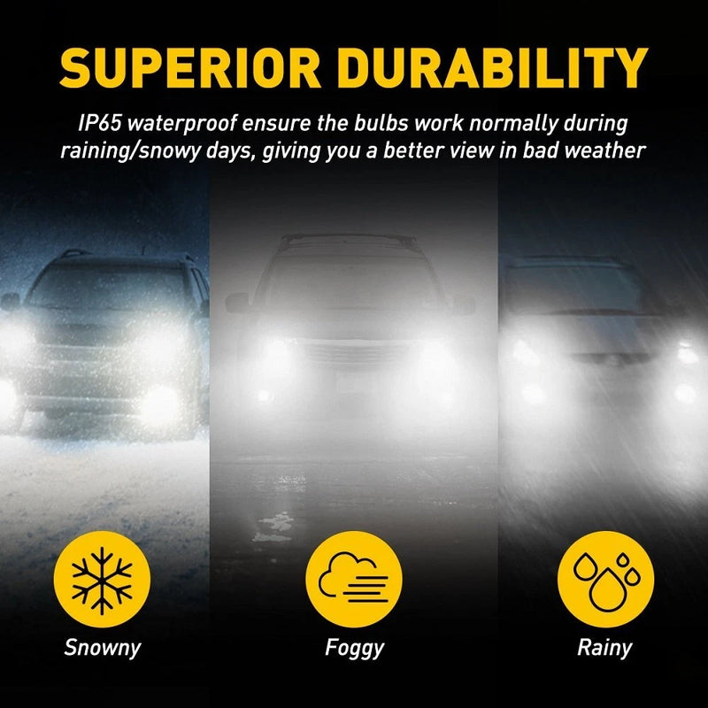 9005 HB3 H8 H9 H11 LED Headlight Bulb Kit 6500K 12000LM 4-Pack