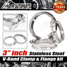 Load image into Gallery viewer, 3" inch 76mm V-band Vband Clamp Turbo Downpipe Stainless Clamp Mild Steel Flange
