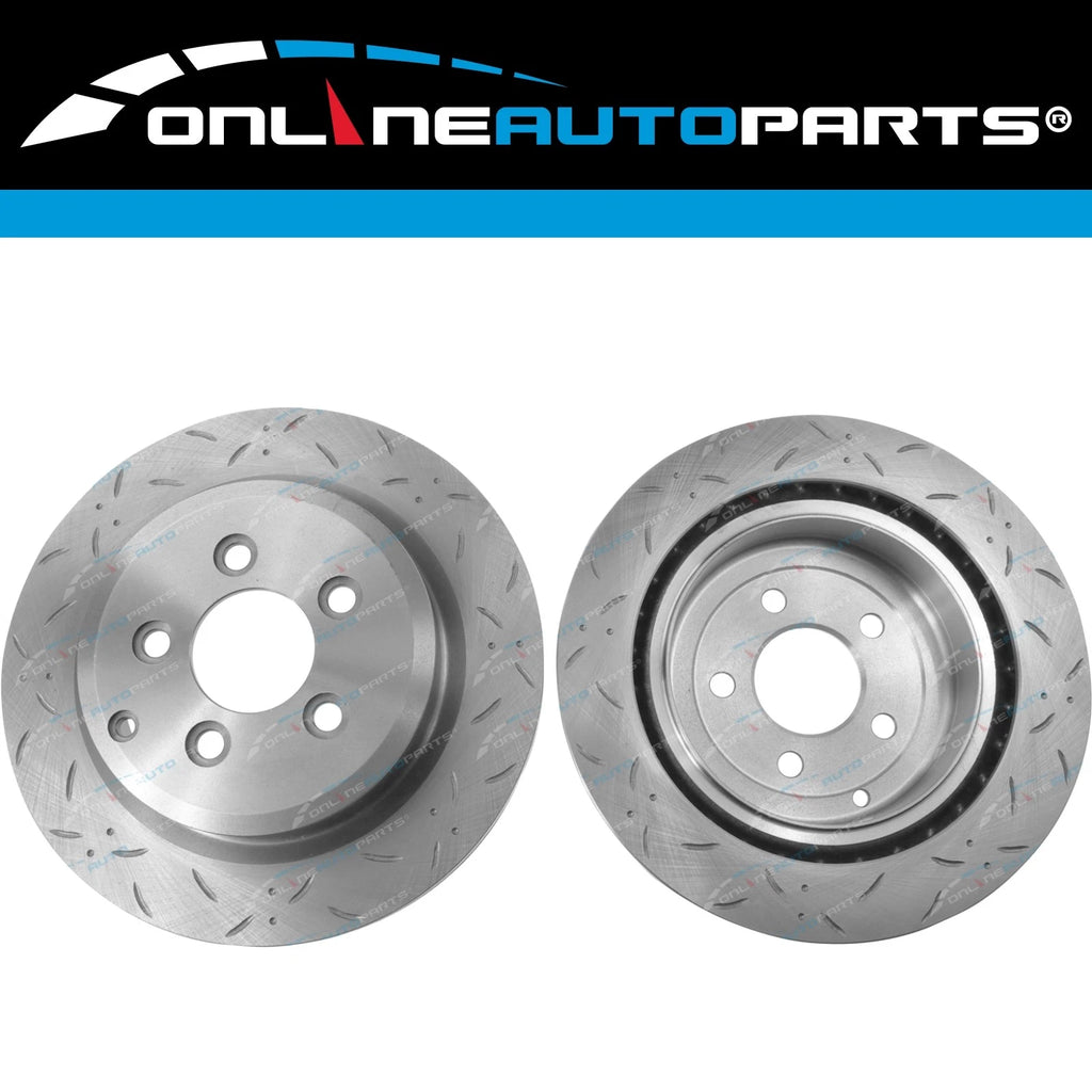 2 Rear Slotted Disc Rotor for Ford Falcon BF FG 6cyl 4.0L V8 5.4L 2005-2014