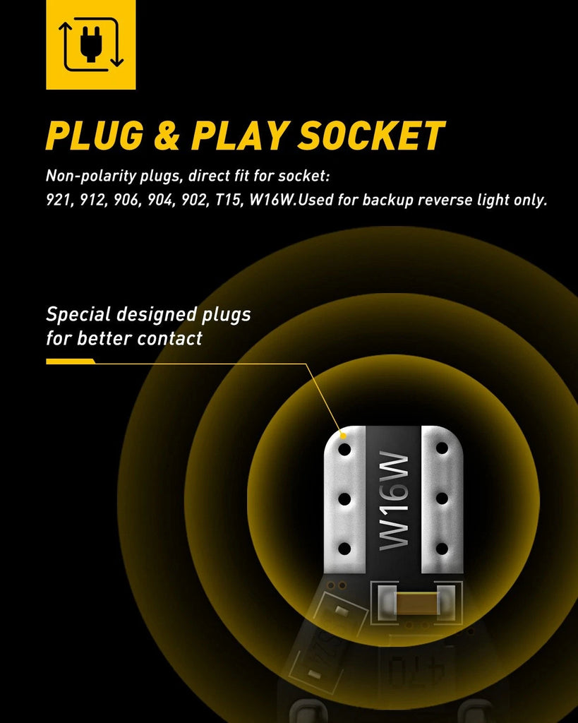 2x White Canbus Free T15 W16W 15SMD Canbus 2835 ERROR FREE LED Turn Signal Light