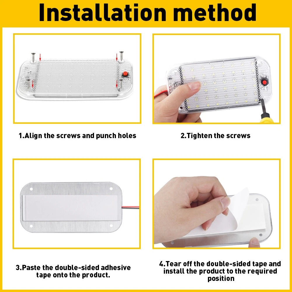 2 Pack 12V Led RV Ceiling Dome Light Interior LED Lighting for Trailer Camper RV