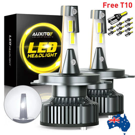 AUXITO H4 HB2 9003 LED Globes High Headlight Low Beam White 24000LM Plug&Play