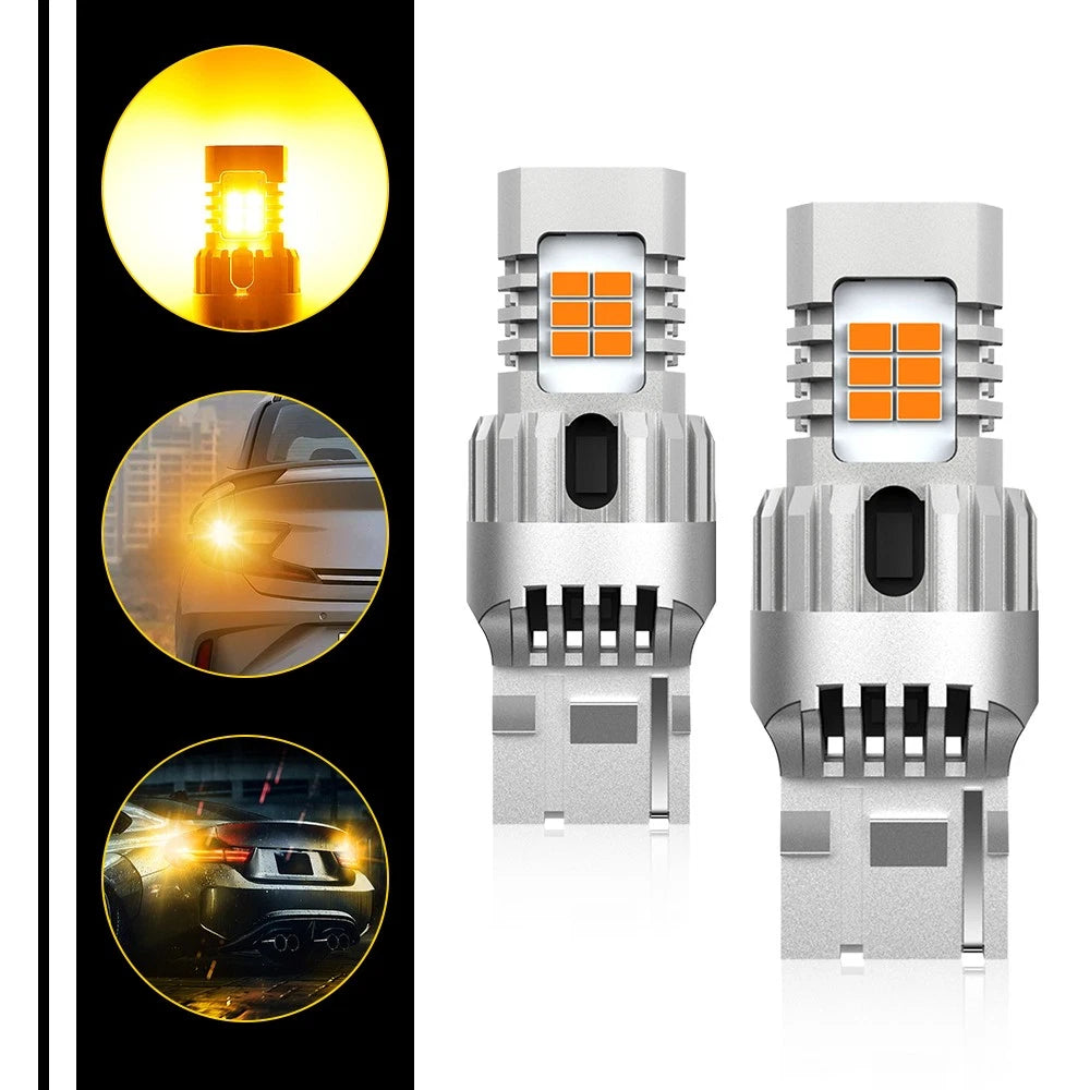 AUXITO T20 7443 7440 50W LED AMBER TURN SIGNAL ERROR INDICATOR FREE BULBS GLOBE
